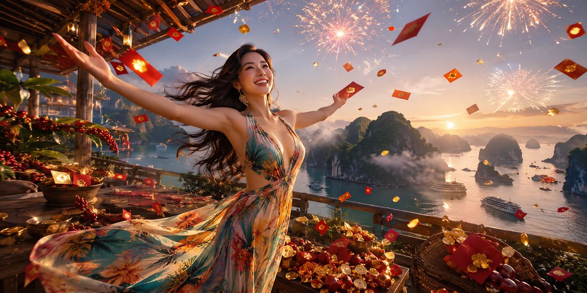 Người chơi nhận thưởng trên điện thoại tại vịnh Hạ Long